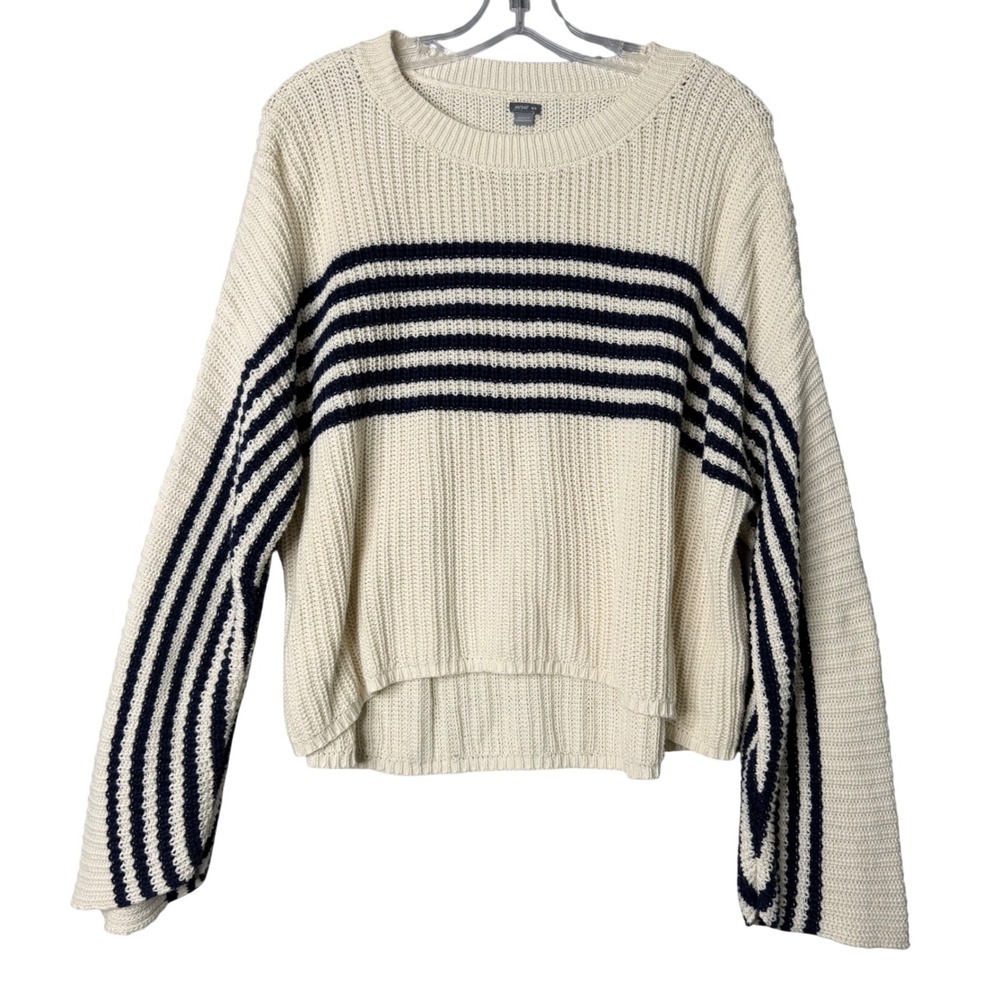Aerie Oversized Striped Sweater Womens M Lagenlook Coastal Lounge Cozy Jumper